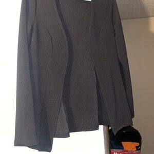 Chic Black Open Front Jacket
